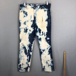 Tie Dye Wrangler Jeans Mens 36x36 Acid Wash Retro 70s Hippie Upcycled Mod